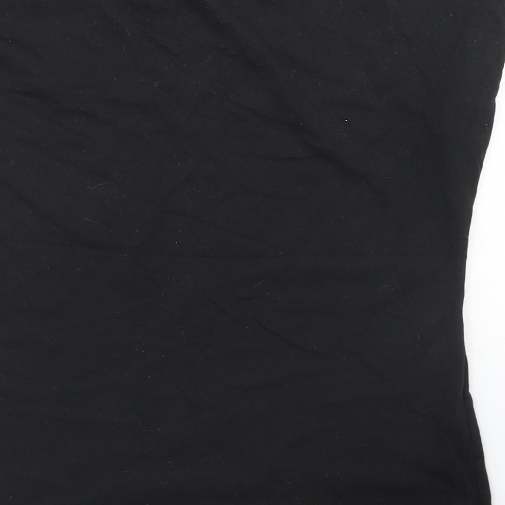 Papaya Womens Black  Cotton Basic T-Shirt Size 8 Round Neck - Love