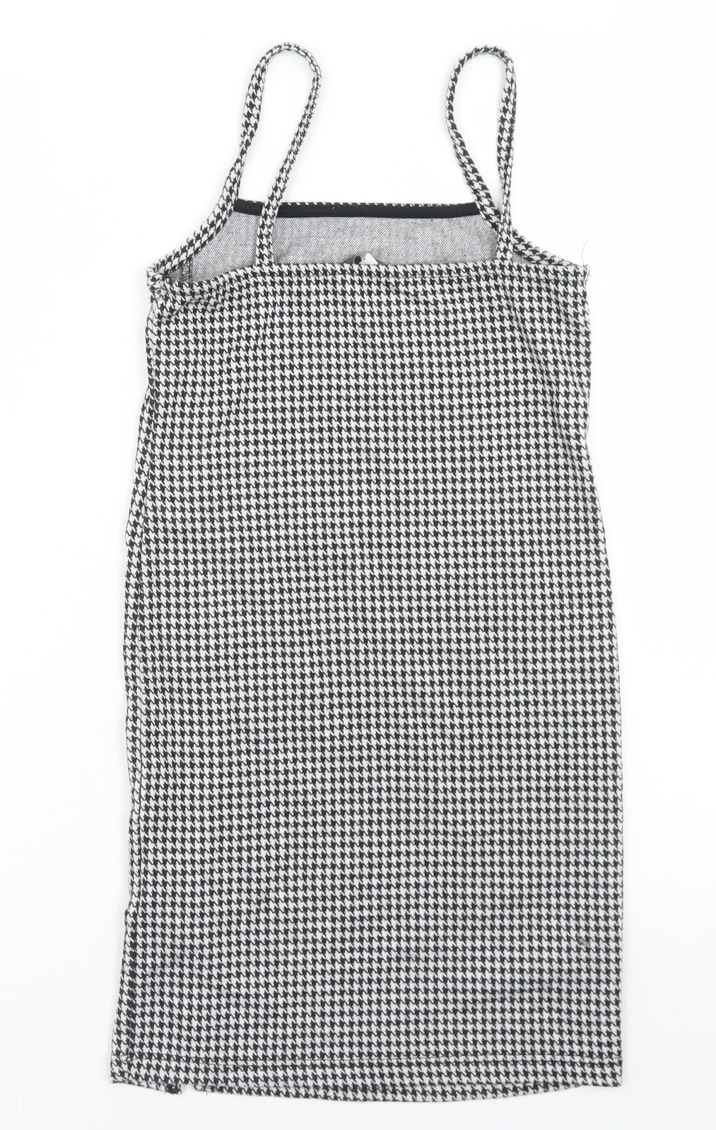 Miss E-vie Girls Black Houndstooth Polyester Pencil Dress  Size 9-10 Years  Square Neck