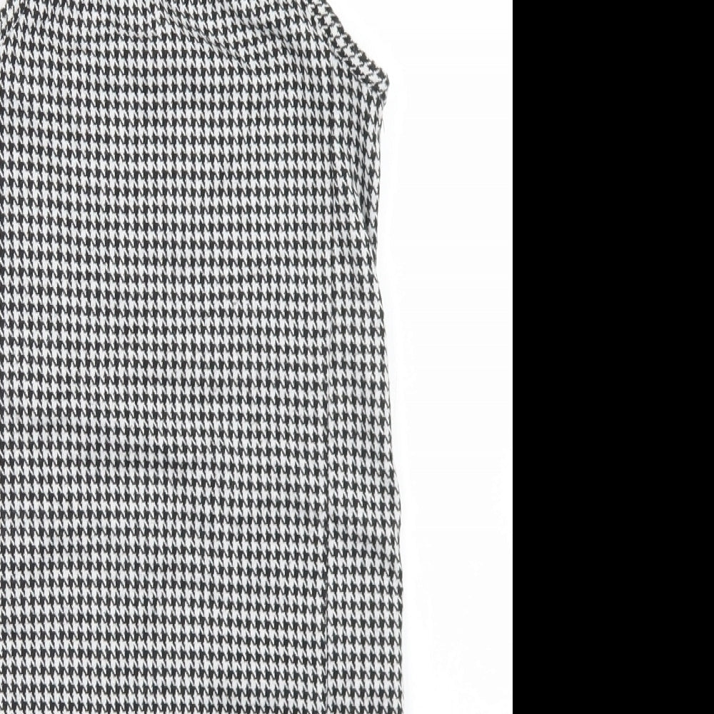Miss E-vie Girls Black Houndstooth Polyester Pencil Dress  Size 9-10 Years  Square Neck