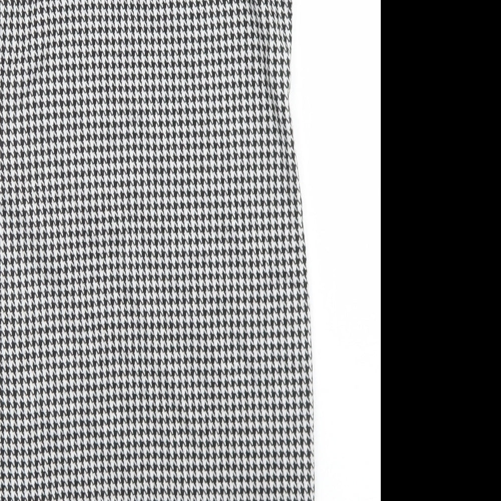Miss E-vie Girls Black Houndstooth Polyester Pencil Dress  Size 9-10 Years  Square Neck