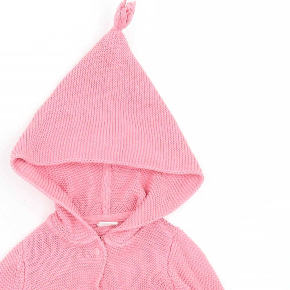 NEXT Girls Pink  Cotton Cardigan Jumper Size 9-12 Months  Button