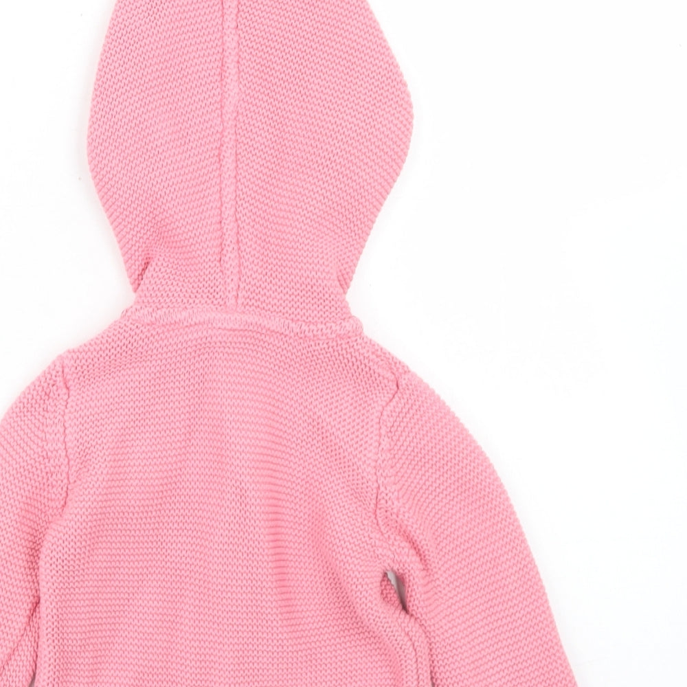 NEXT Girls Pink  Cotton Cardigan Jumper Size 9-12 Months  Button