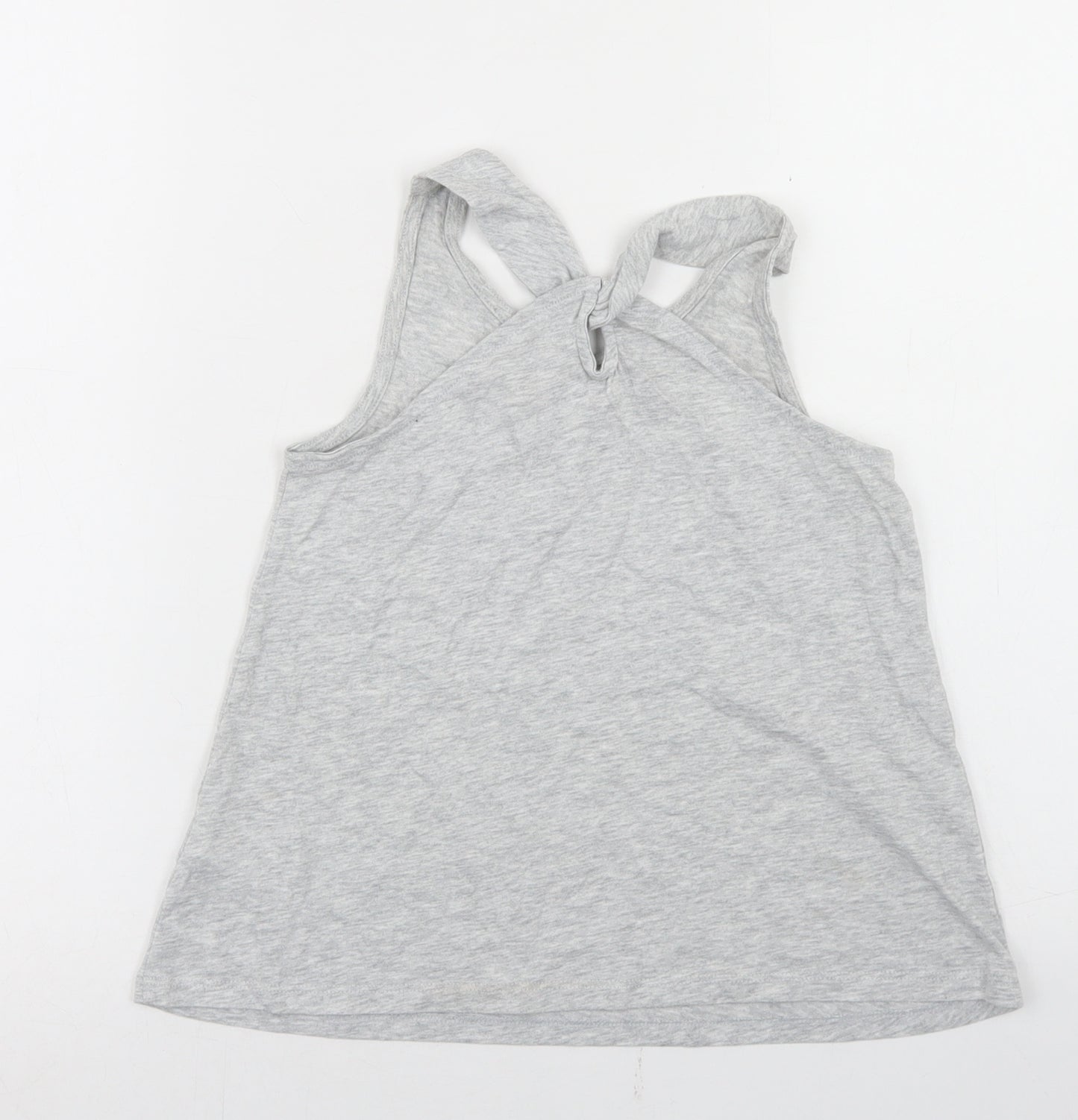 Gap Girls Green  Cotton Basic Tank Size 8-9 Years Round Neck  - Rainbow