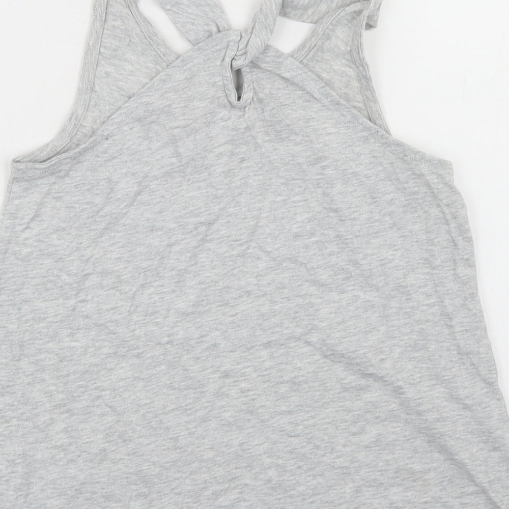 Gap Girls Green  Cotton Basic Tank Size 8-9 Years Round Neck  - Rainbow