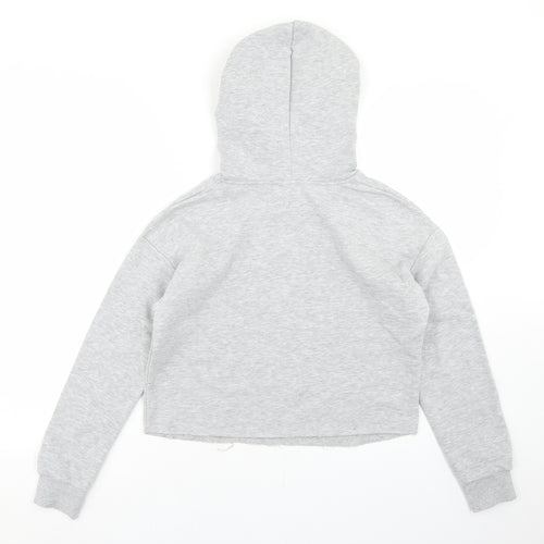 New Look Girls Grey  Polyester Pullover Hoodie Size 12-13 Years   - Cropped