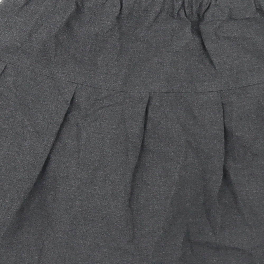 Marks and Spencer Girls Grey  Polyester Pleated Skirt Size 9-10 Years  Regular Zip - School Wear