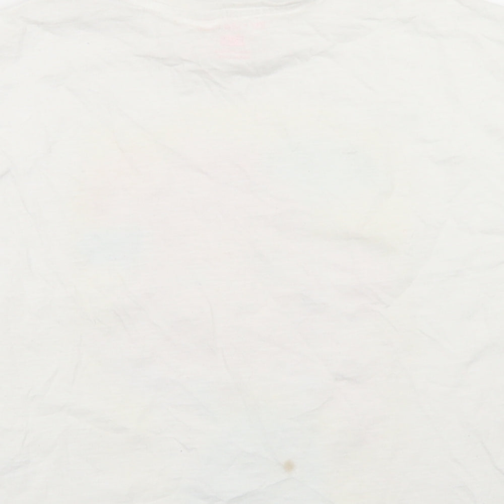 F&F Girls White  Elastane Cropped T-Shirt Size 10-11 Years Crew Neck