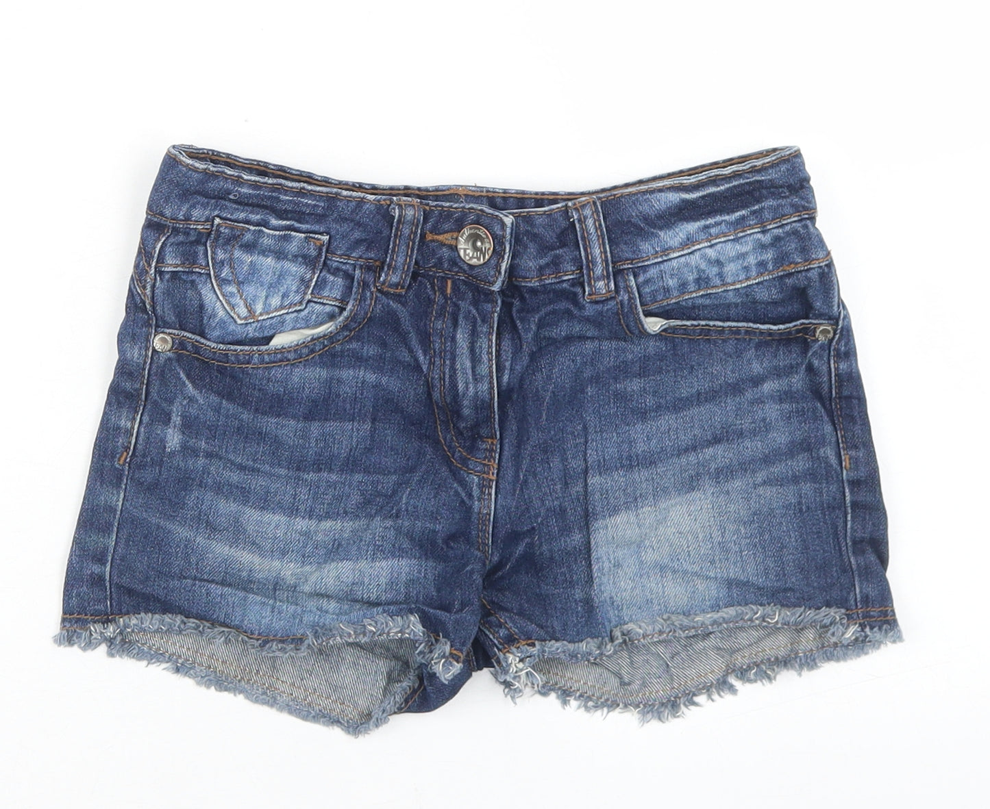 NEXT Girls Blue  Cotton Hot Pants Shorts Size 8 Years  Regular