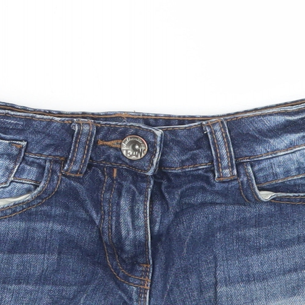 NEXT Girls Blue  Cotton Hot Pants Shorts Size 8 Years  Regular