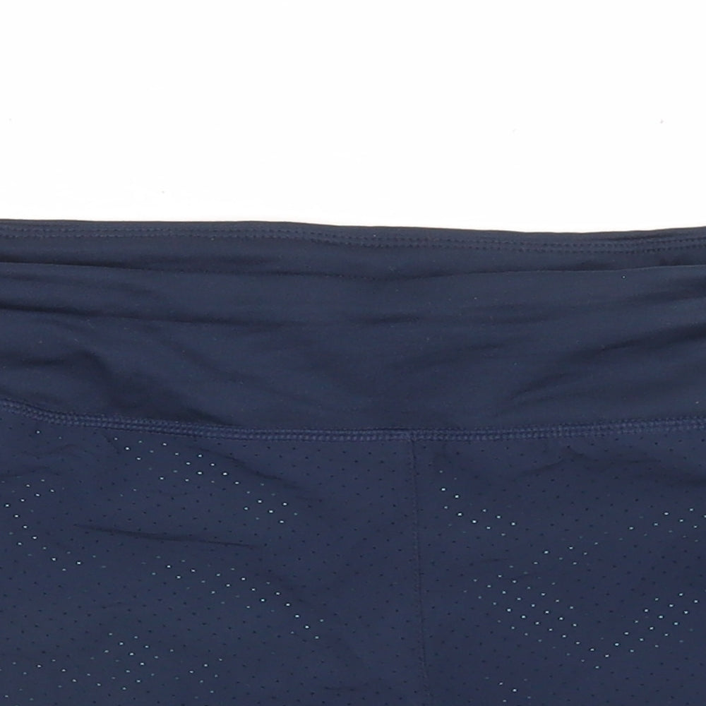 Nike Womens Blue  Polyester Athletic Shorts Size L L3 in Regular Drawstring