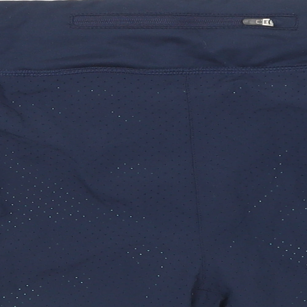 Nike Womens Blue  Polyester Athletic Shorts Size L L3 in Regular Drawstring