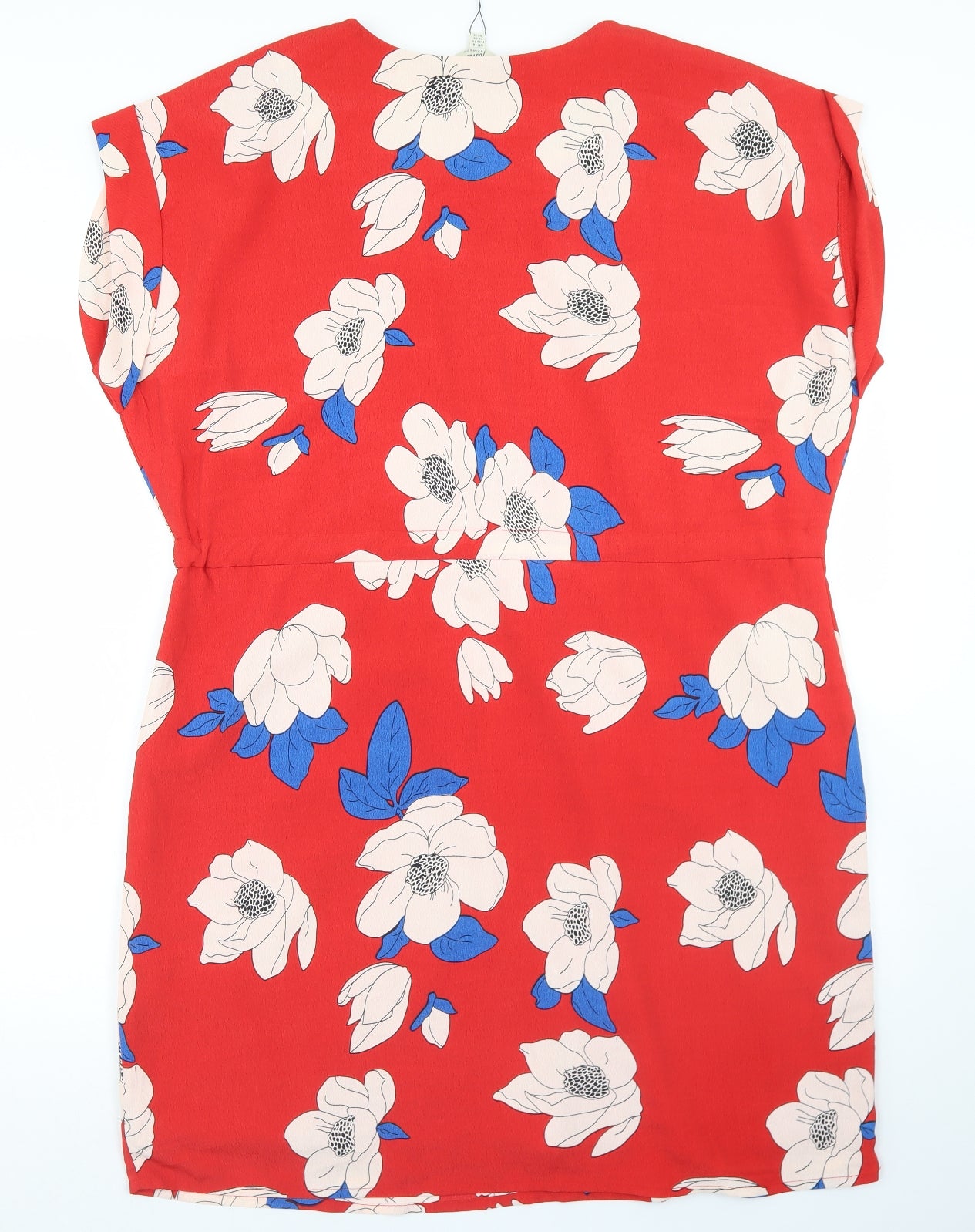 Yumi Womens Red Floral Polyester Sheath  Size 18  Round Neck