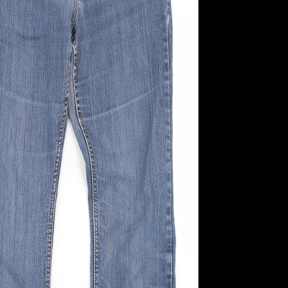 George Womens Blue  Cotton Bootcut Jeans Size 12 L29 in Regular Button