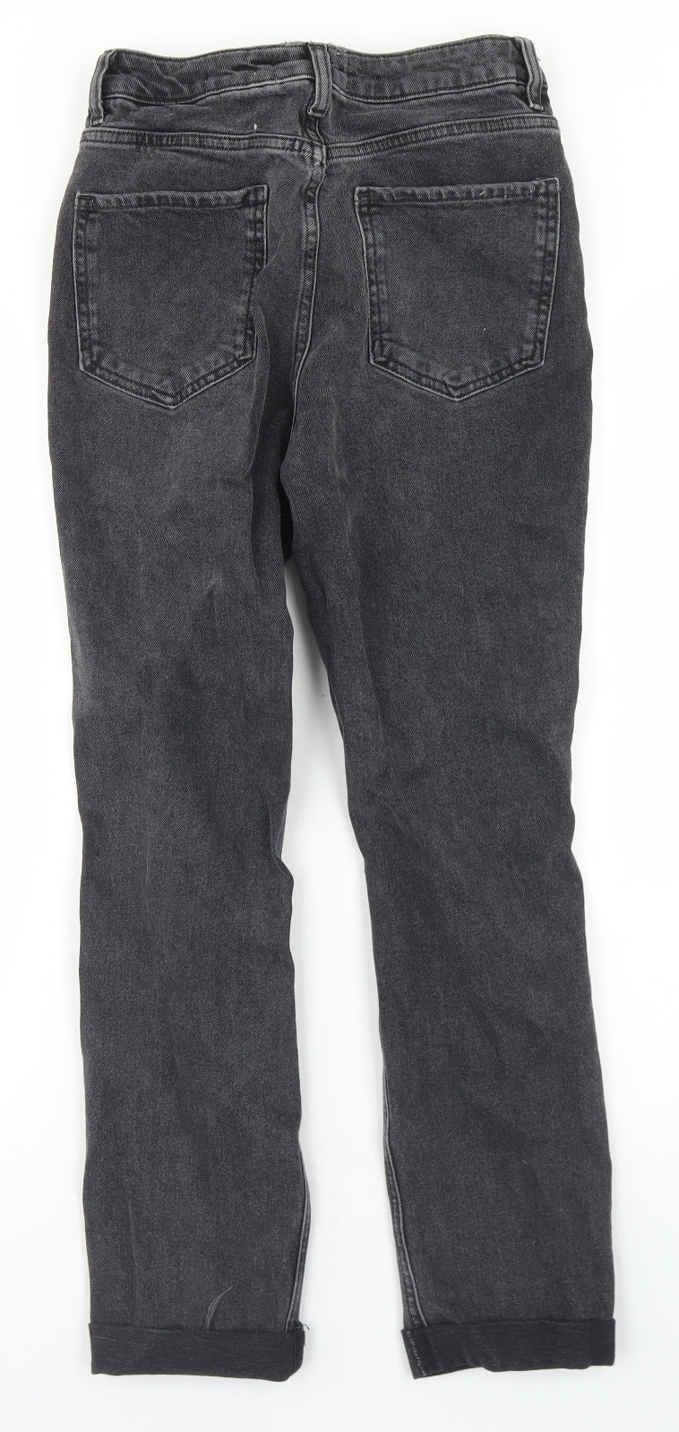 New Look Girls Grey  Cotton Straight Jeans Size 13 Years  Regular Button - Distressed Mom