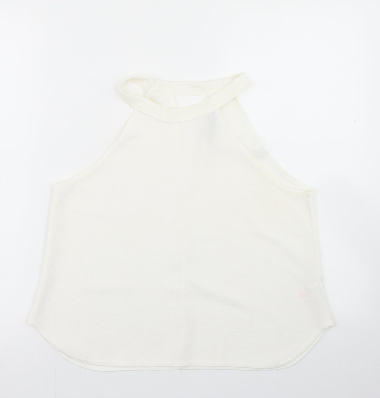 Boohoo Womens White  Polyester Basic Blouse Size 12 Halter