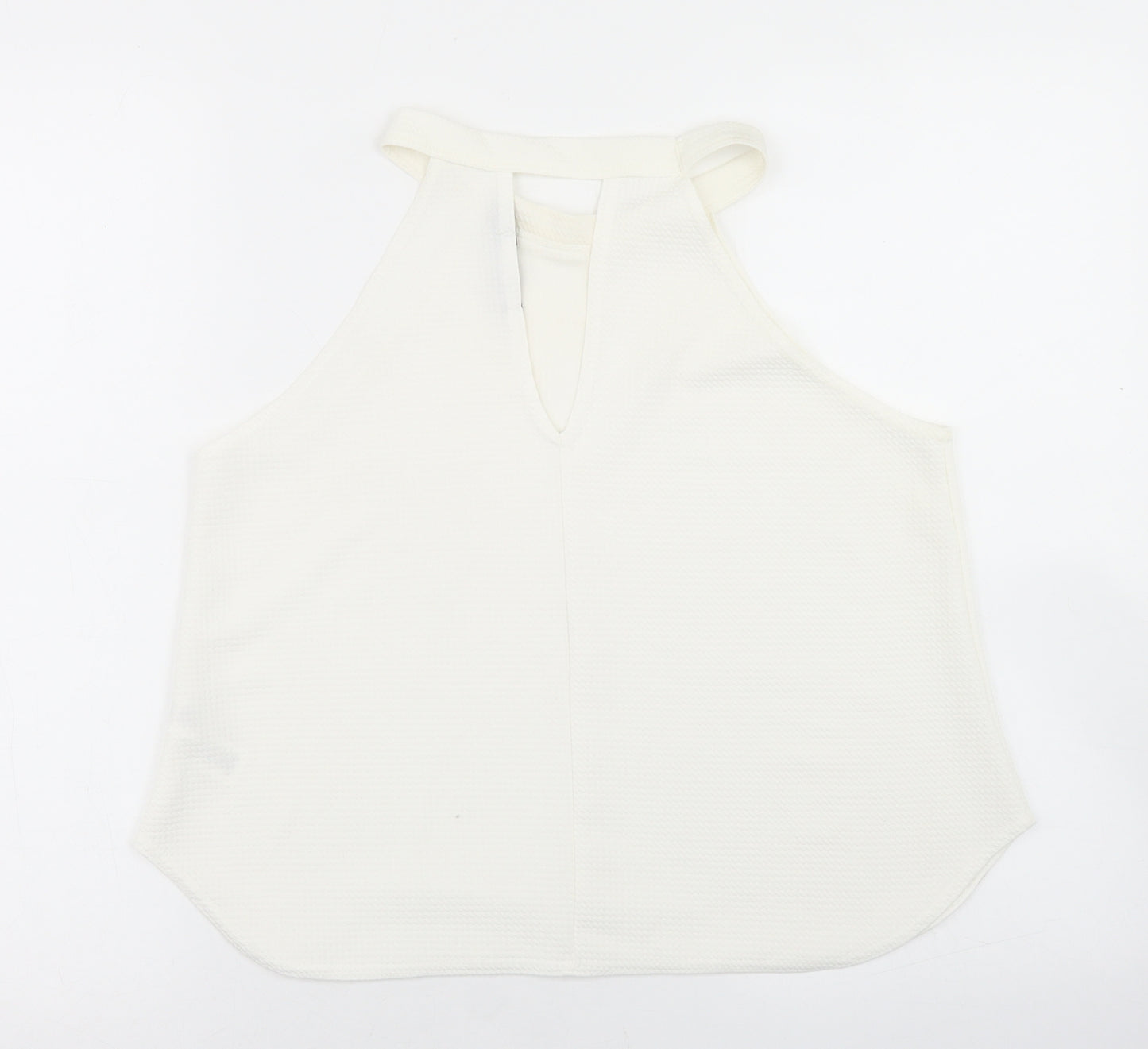 Boohoo Womens White  Polyester Basic Blouse Size 12 Halter