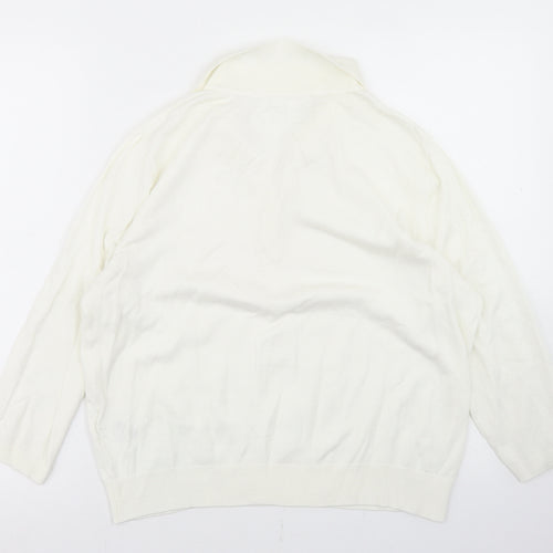 H&M Womens White  Acrylic Basic Polo Size M Collared