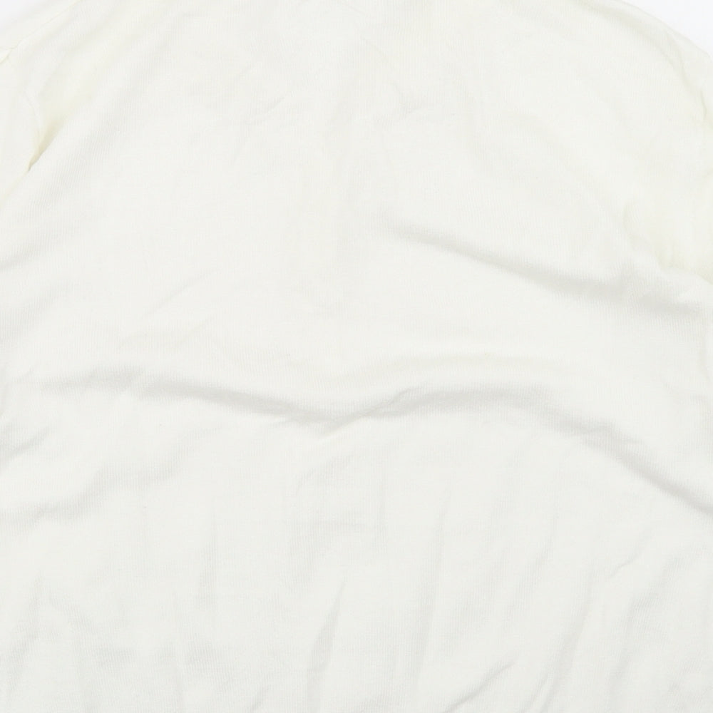 H&M Womens White  Acrylic Basic Polo Size M Collared