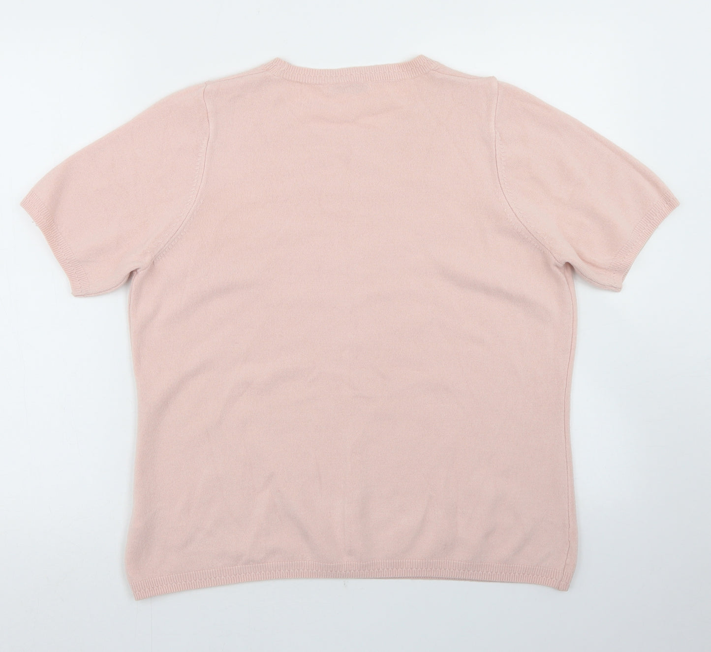 Marks and Spencer Womens Pink Crew Neck  Acrylic Pullover Jumper Size 16