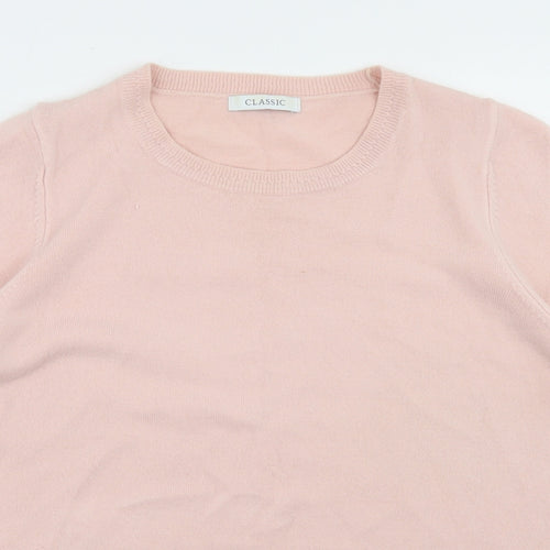 Marks and Spencer Womens Pink Crew Neck  Acrylic Pullover Jumper Size 16