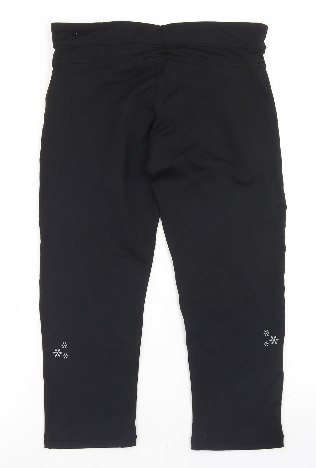 USA Pro Womens Black  Nylon Cropped Leggings Size 14 L21 in Regular