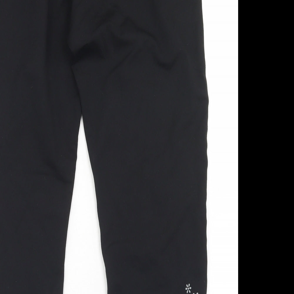 USA Pro Womens Black  Nylon Cropped Leggings Size 14 L21 in Regular