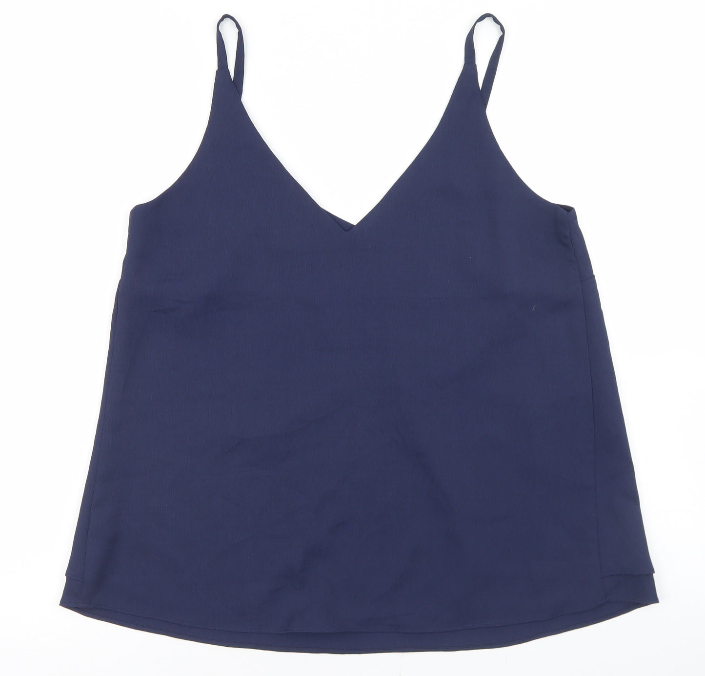 George Womens Blue  Polyester Camisole Blouse Size 10 Round Neck