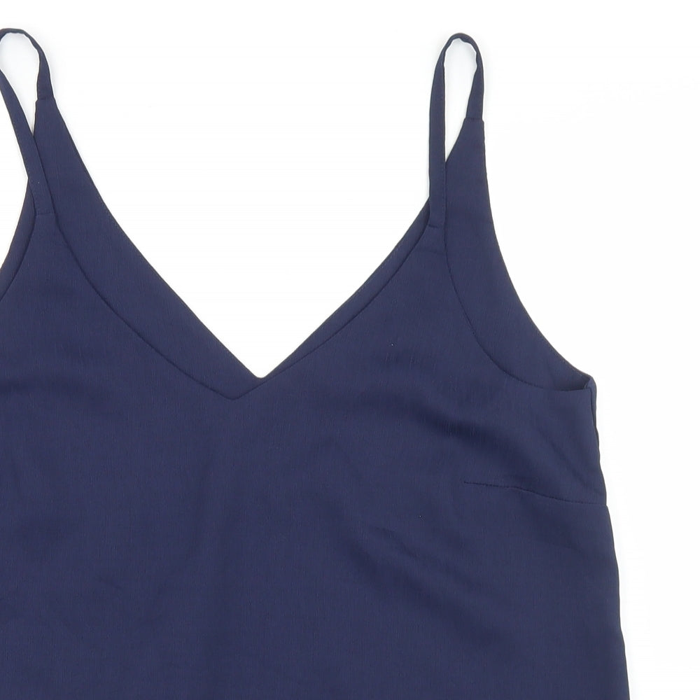 George Womens Blue  Polyester Camisole Blouse Size 10 Round Neck