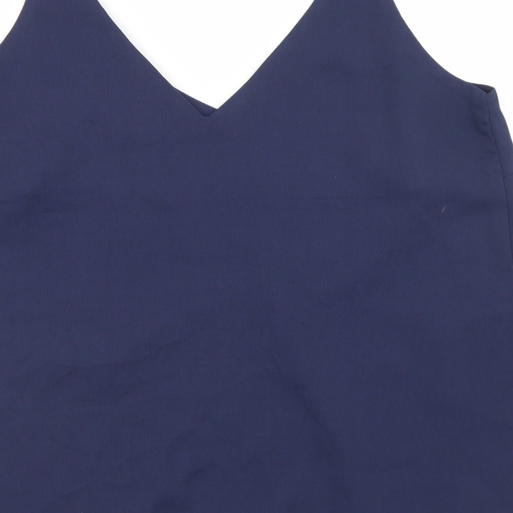 George Womens Blue  Polyester Camisole Blouse Size 10 Round Neck