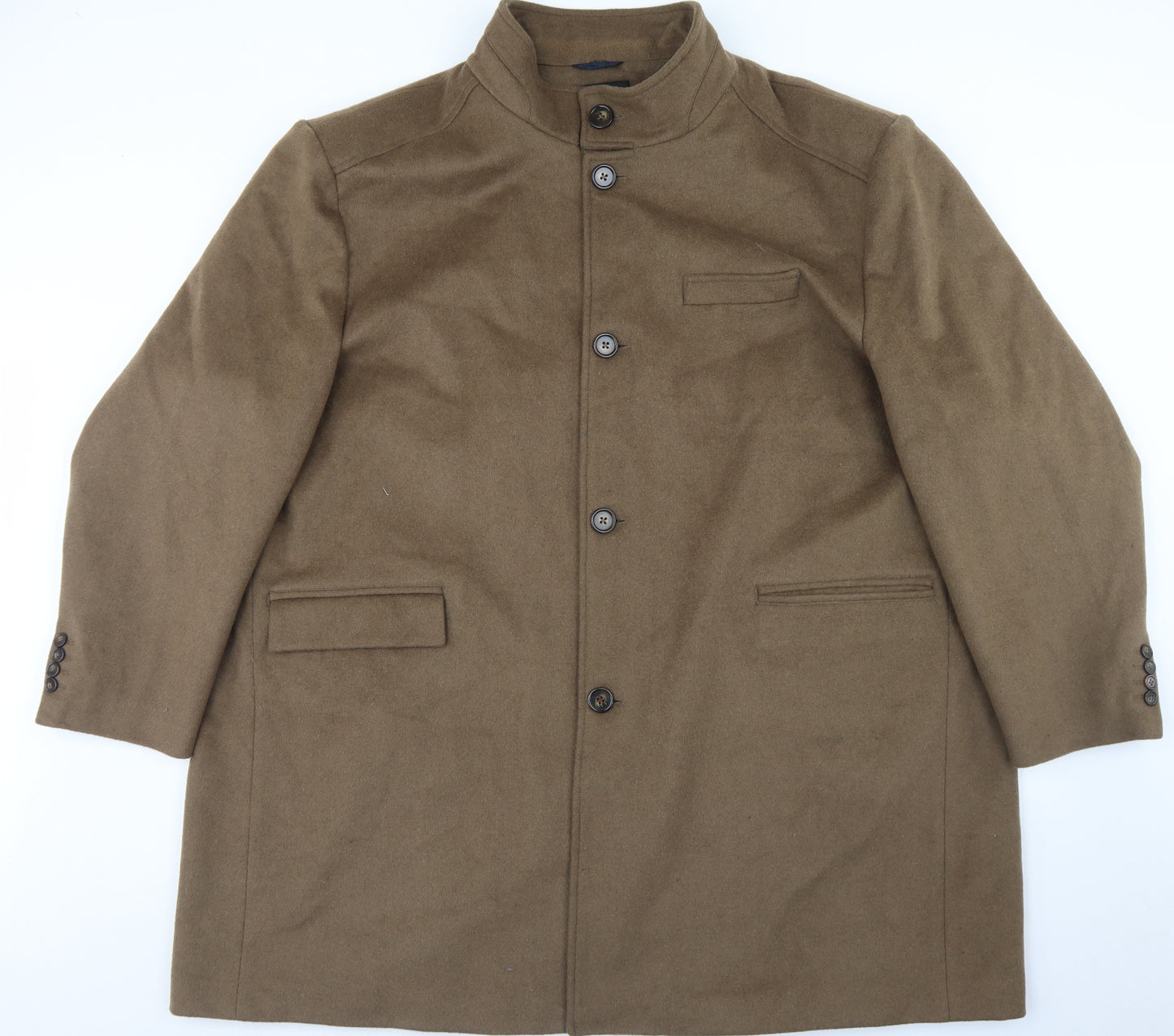 Williams & Brown Mens Brown   Overcoat Coat Size Big 5X  Button