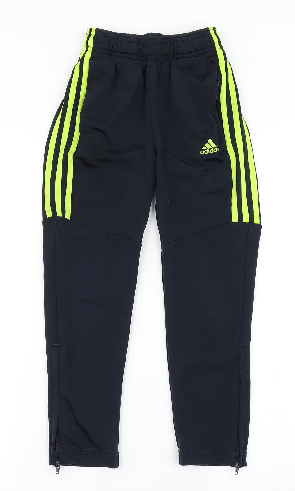 adidas Boys Blue  100% Polyester Jogger Trousers Size 7-8 Years  Regular Drawstring