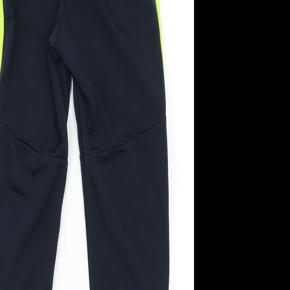adidas Boys Blue  100% Polyester Jogger Trousers Size 7-8 Years  Regular Drawstring