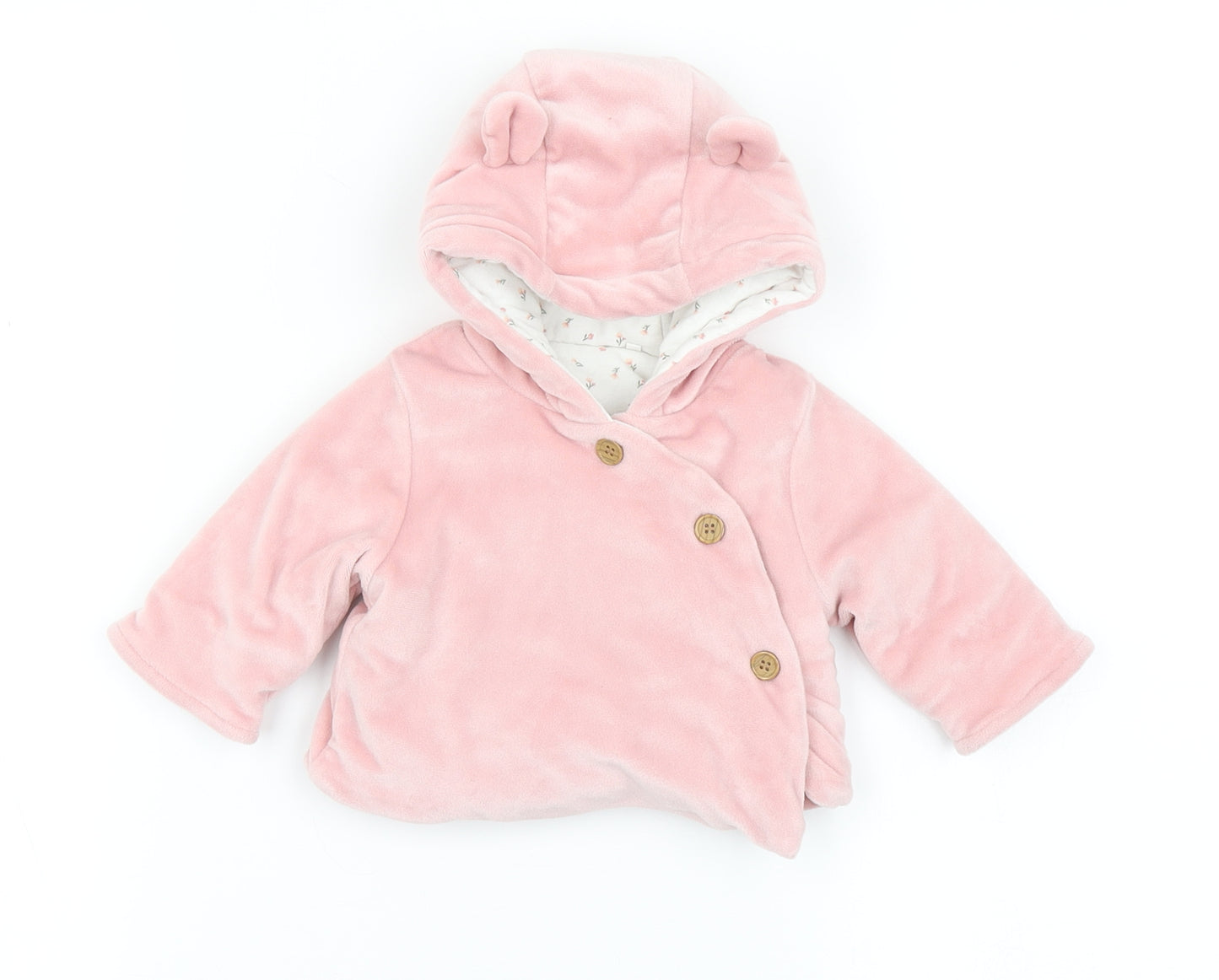 TU Girls Pink   Jacket  Size Newborn   Button