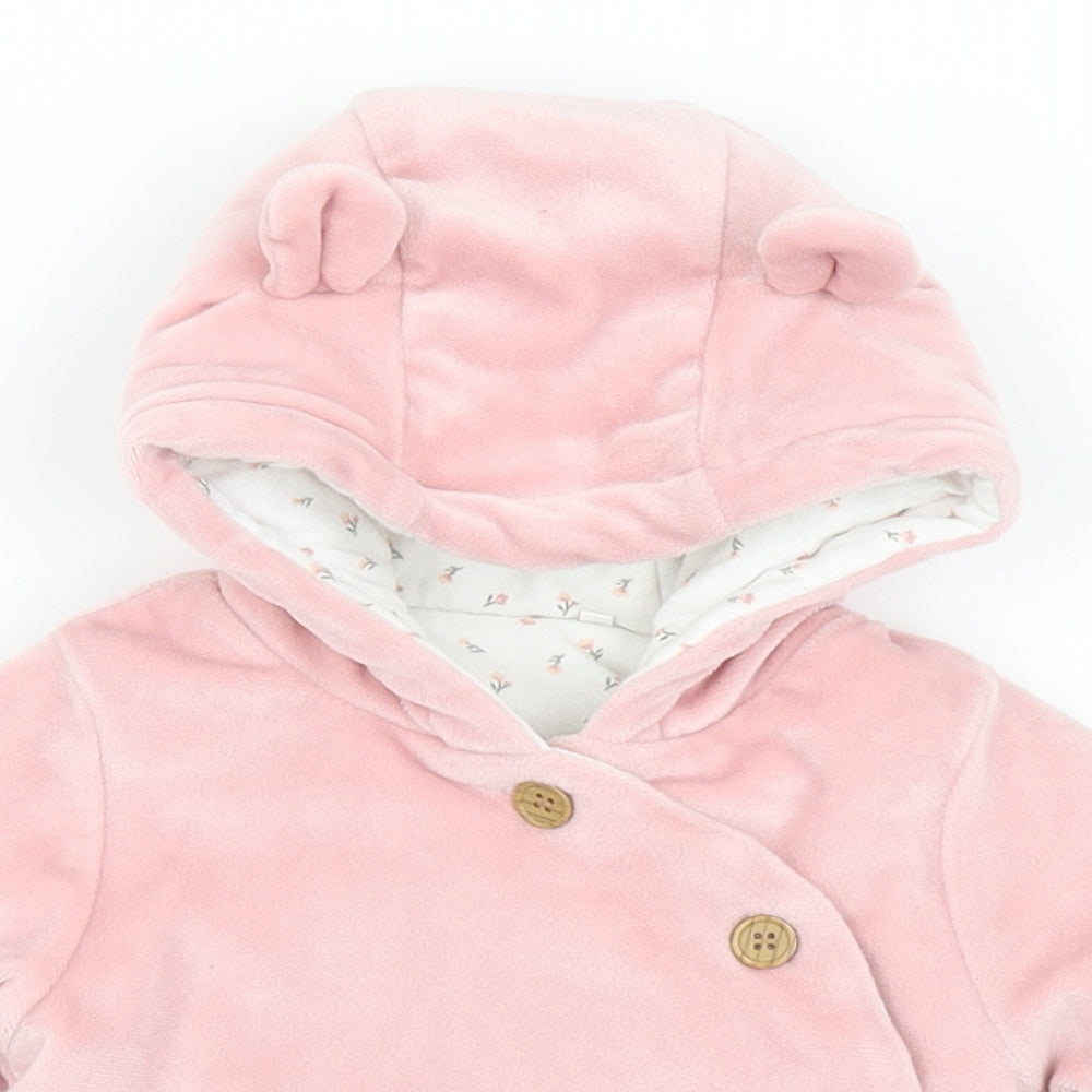TU Girls Pink   Jacket  Size Newborn   Button