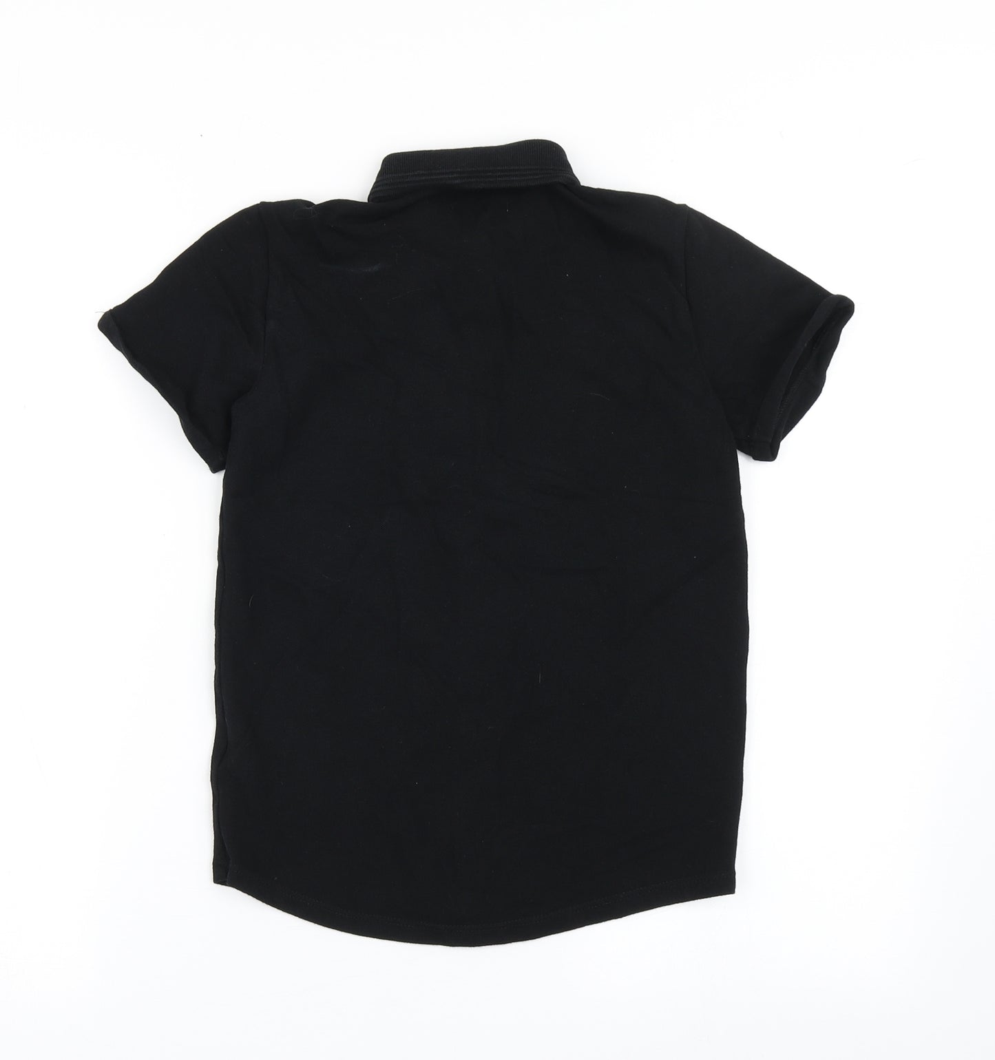 Blue Zoo Boys Black  100% Cotton Basic Polo Size 9-10 Years Collared Button