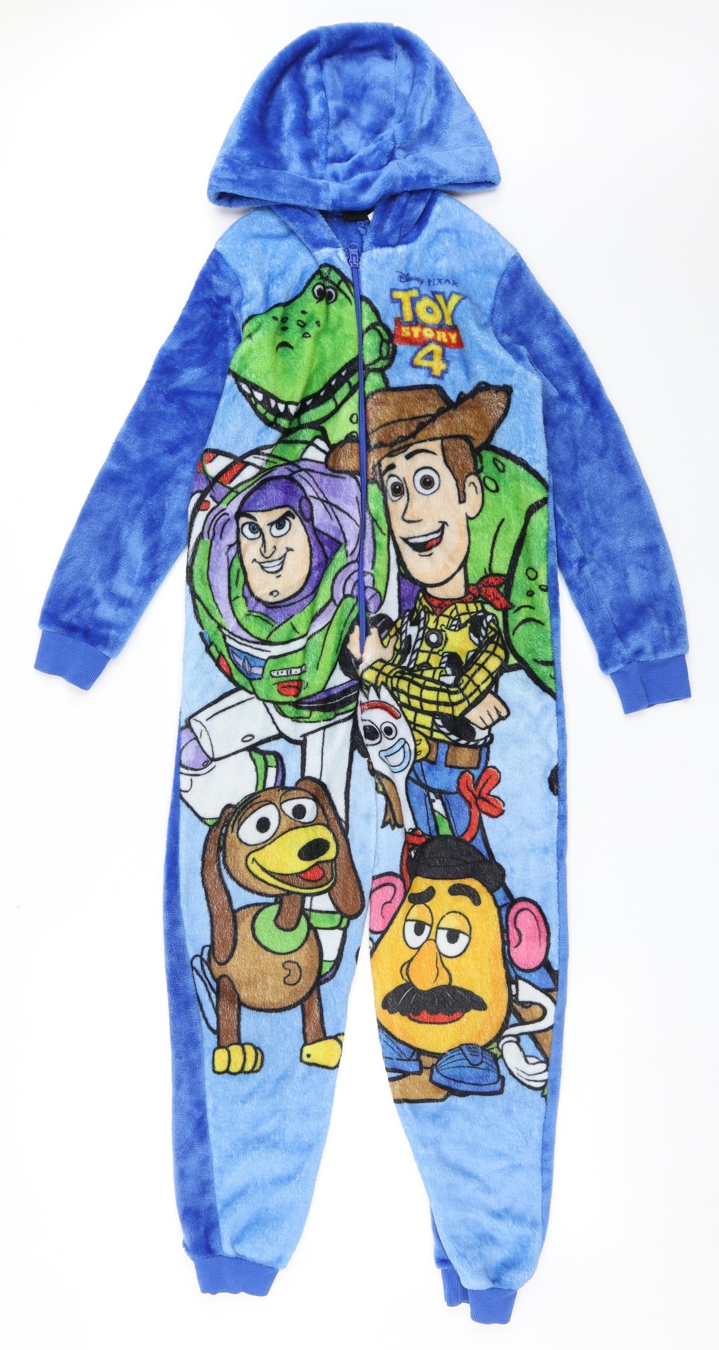 Disney Toy Story Boys Blue Solid 100% Polyester  One Piece Size 9-10 Years  Zip - Toy Story 4