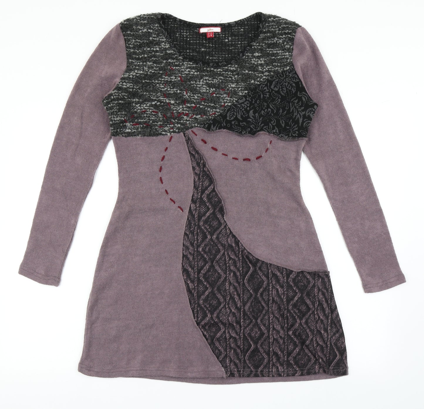 Joe Browns Womens Purple  Acrylic Jumper Dress  Size 12  Scoop Neck Pullover