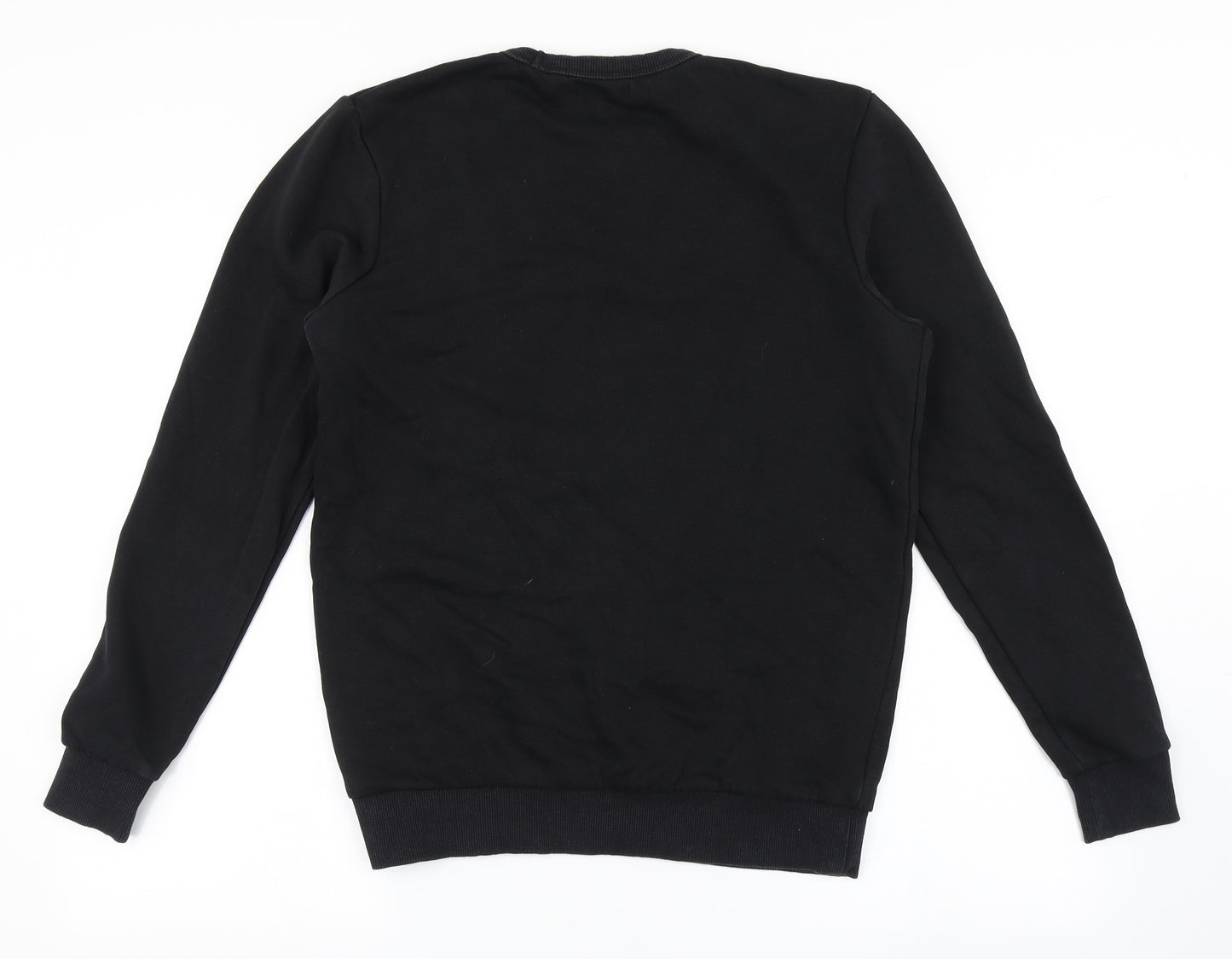 TU Mens Black  Cotton Pullover Sweatshirt Size S