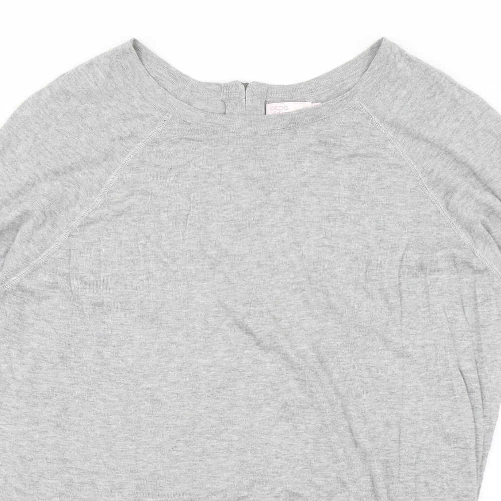 Cape Daisy Womens Grey Round Neck  Cotton Pullover Jumper Size 12
