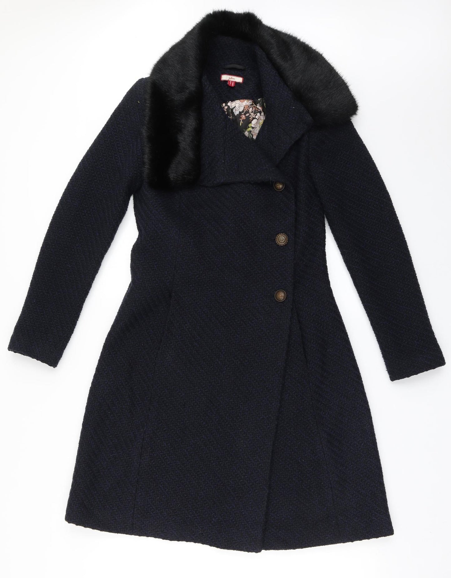 Joe Browns Womens Blue   Overcoat Coat Size 8  Button