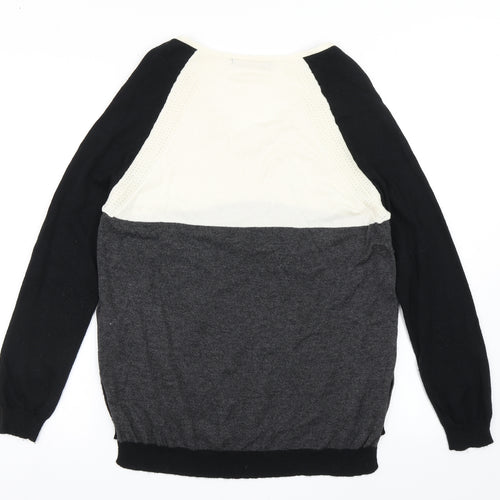 Marks and Spencer Womens Multicoloured V-Neck  Wool Pullover Jumper Size 8