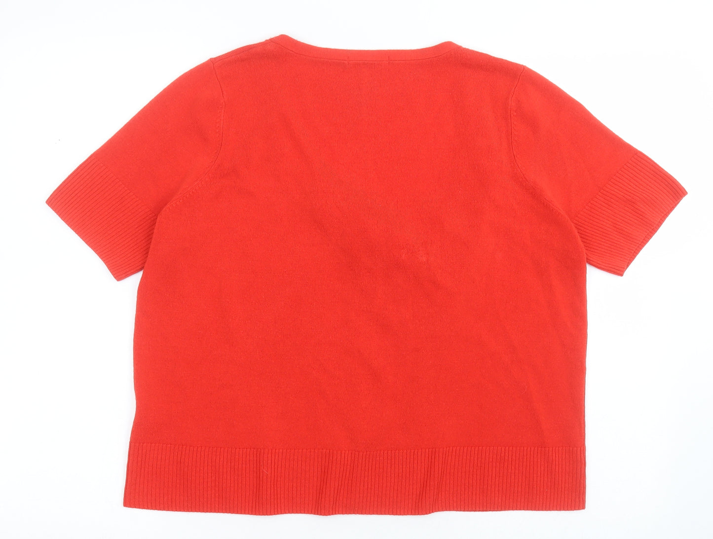 TU Womens Red Round Neck  Acrylic Wrap Jumper Size 18   - Tie neck