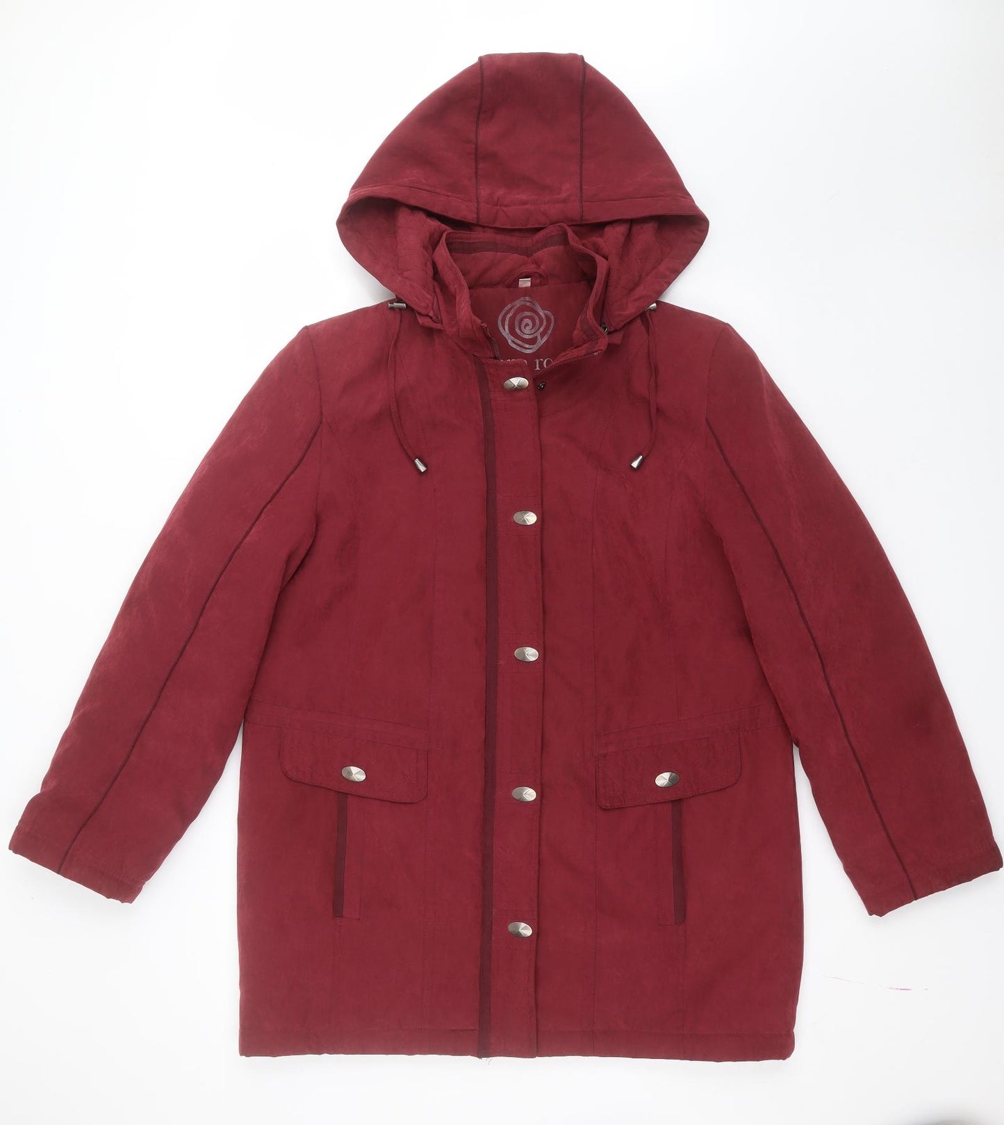 Anna Rose Collection Womens Red   Anorak Coat Size M  Zip - Removable hood, draw string hood, burgandy