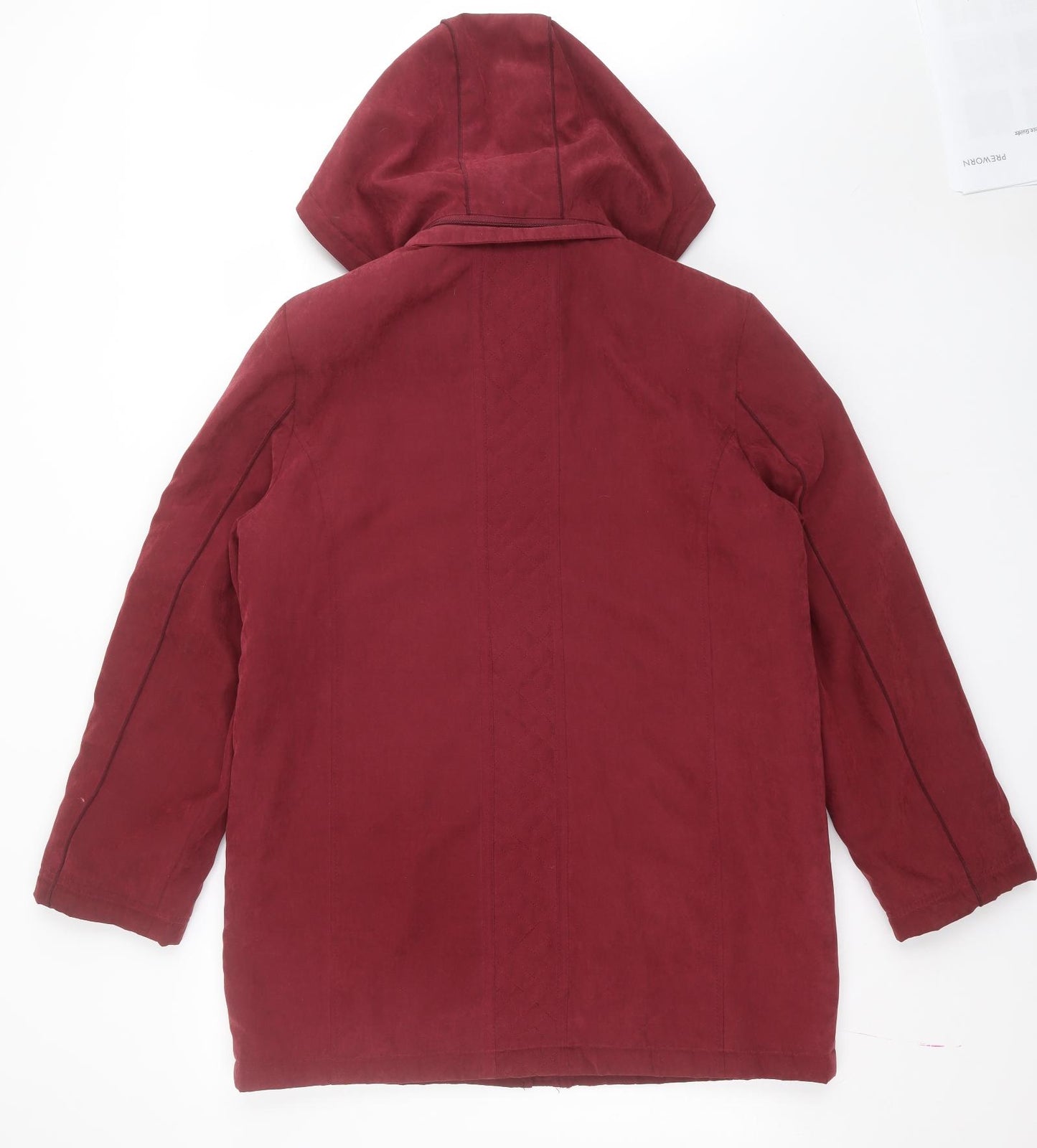 Anna Rose Collection Womens Red   Anorak Coat Size M  Zip - Removable hood, draw string hood, burgandy
