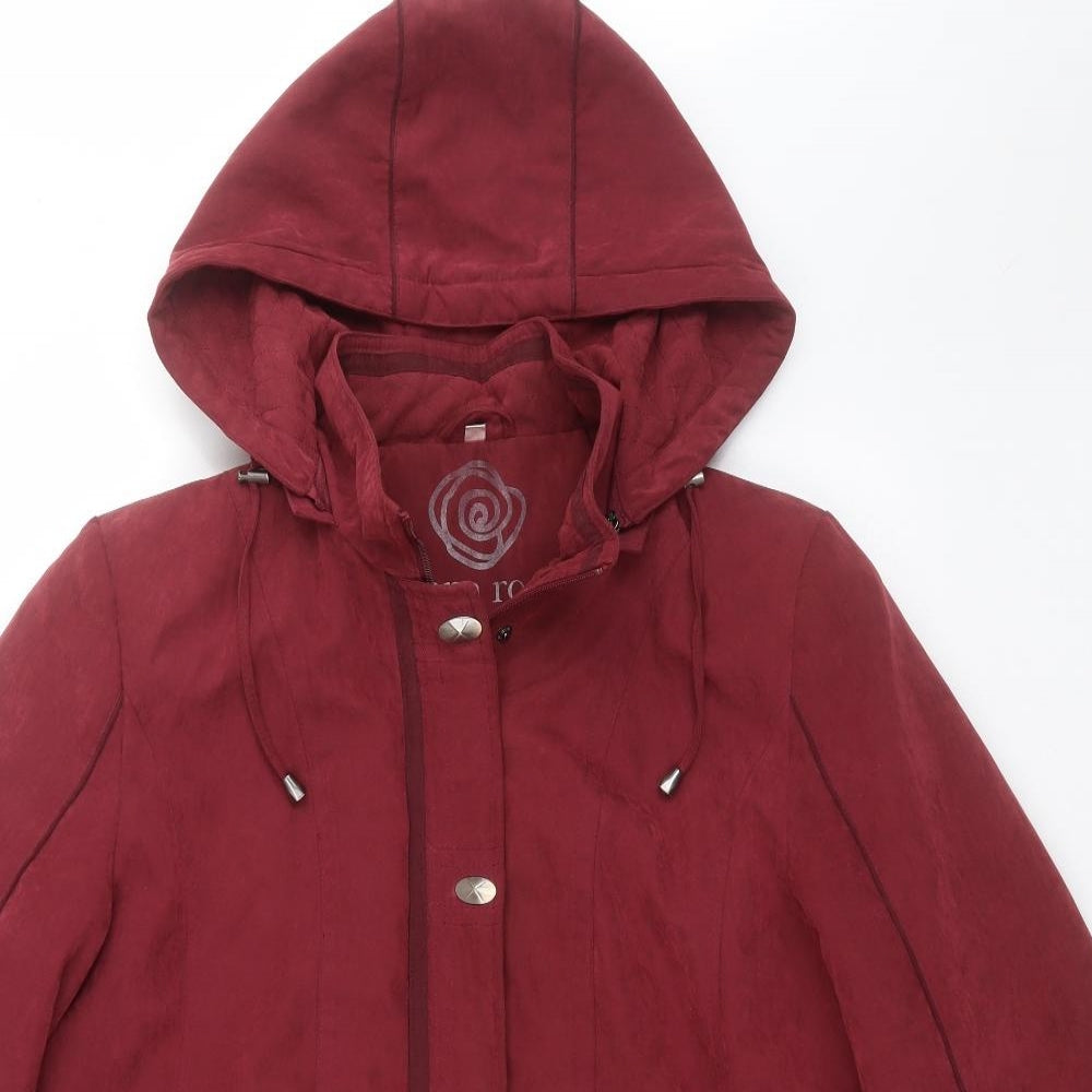 Anna Rose Collection Womens Red   Anorak Coat Size M  Zip - Removable hood, draw string hood, burgandy