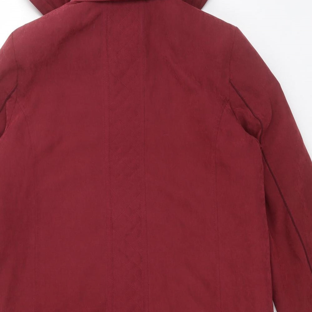 Anna Rose Collection Womens Red   Anorak Coat Size M  Zip - Removable hood, draw string hood, burgandy