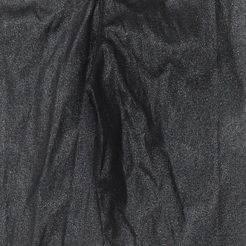 Papaya Womens Black  Viscose Skinny Jeans Size 14 L26 in Regular Zip - Leather look