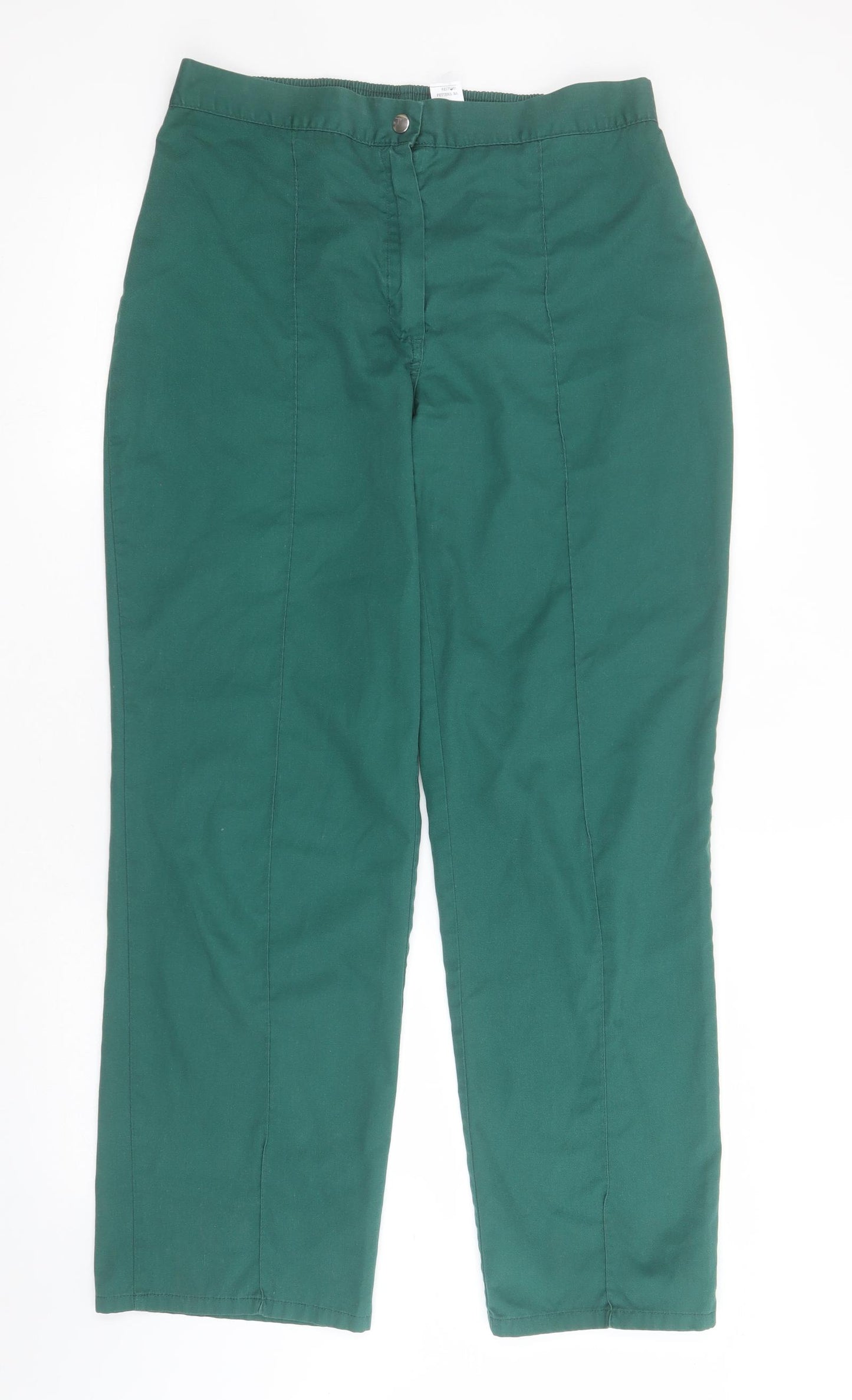 Alexandra Womens Green  Polyester Cargo Trousers Size 14 L31 in Regular Zip - Elastic waistbadn
