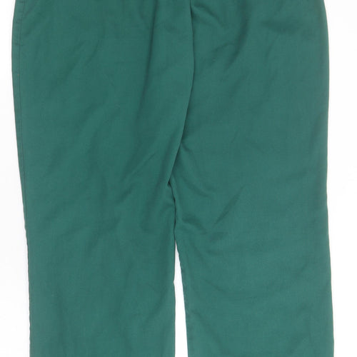 Alexandra Womens Green  Polyester Cargo Trousers Size 14 L31 in Regular Zip - Elastic waistbadn