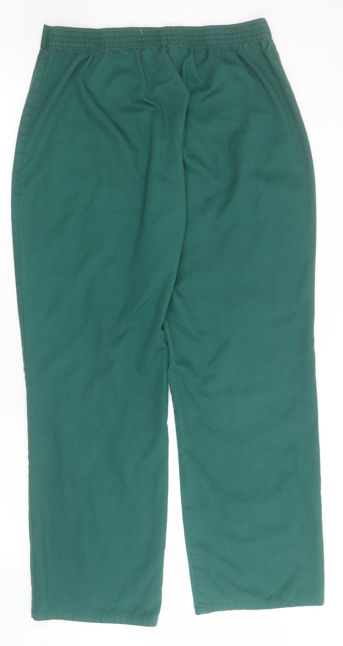 Alexandra Womens Green  Polyester Cargo Trousers Size 14 L31 in Regular Zip - Elastic waistbadn
